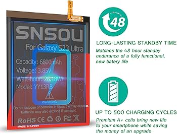 Amazon.com: SNRONEW Galaxy S23 Ultra Battery, (2024 Upgraded