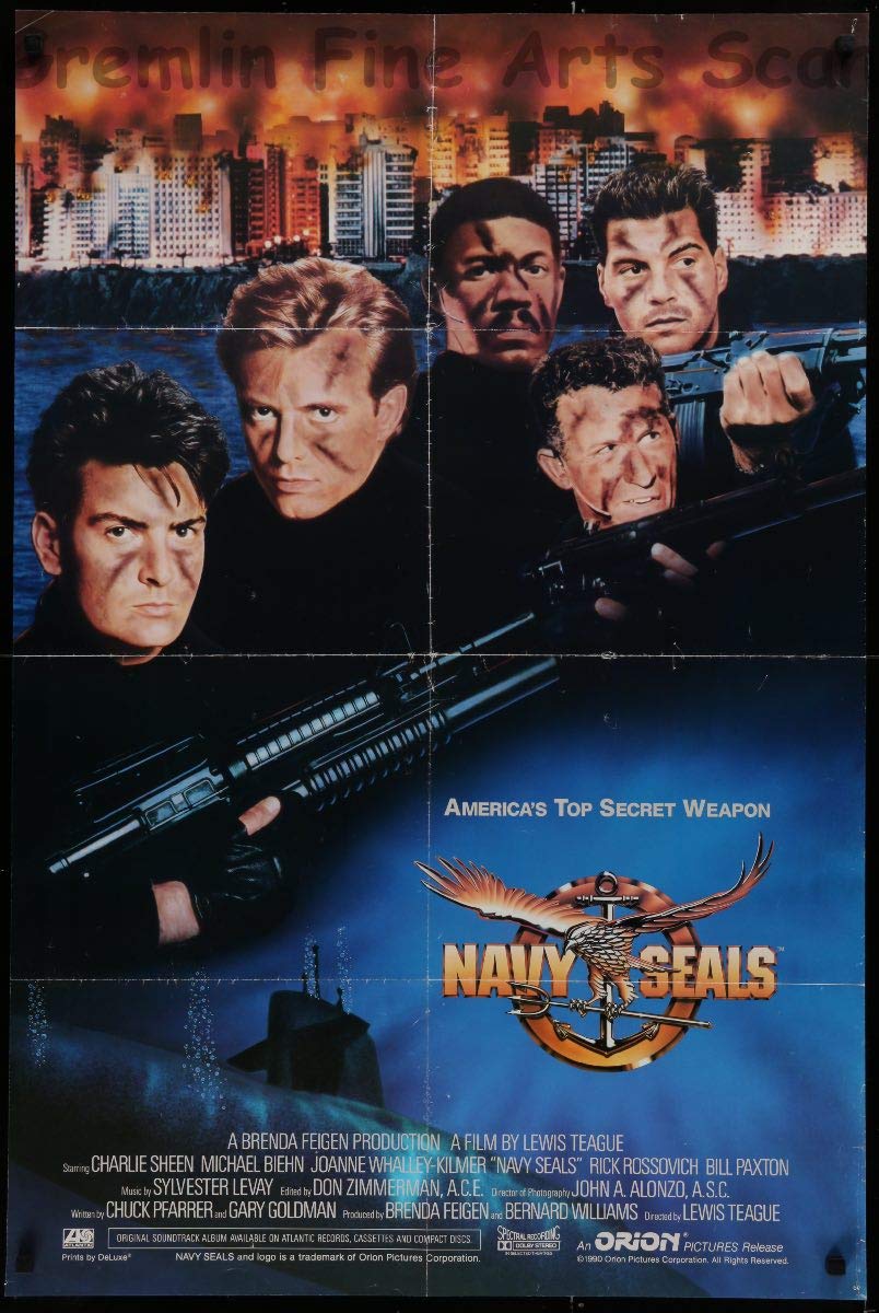 Navy Seals Theatrical Release Movie Poster 1990 - Charlie Sheen