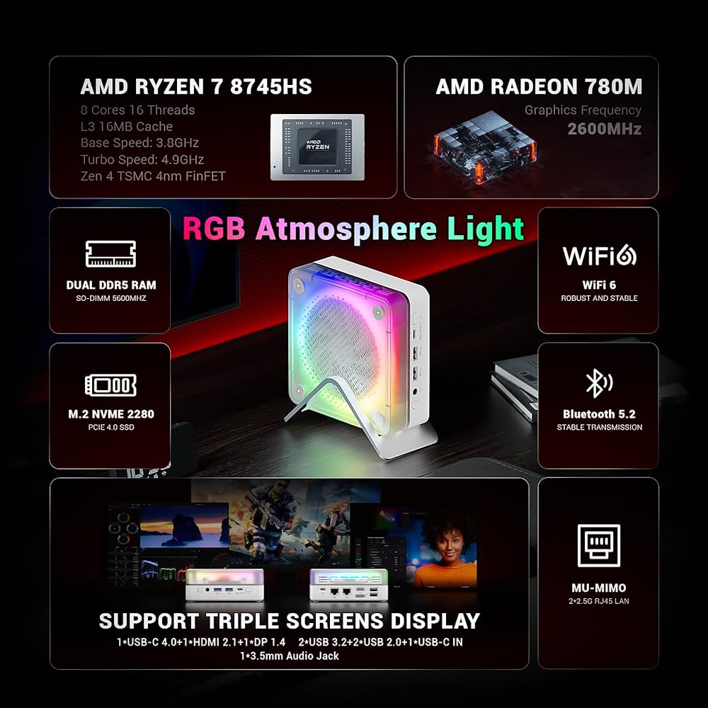 Amazon.co.jp: FIREBAT ミニゲーミングPCコンピューター【MN56】AMD