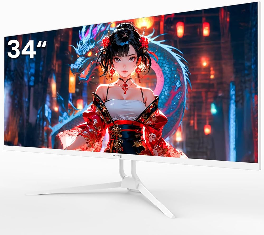 Amazon.co.jp: 【34インチ ウルトラワイドモニター】Suevery 平面