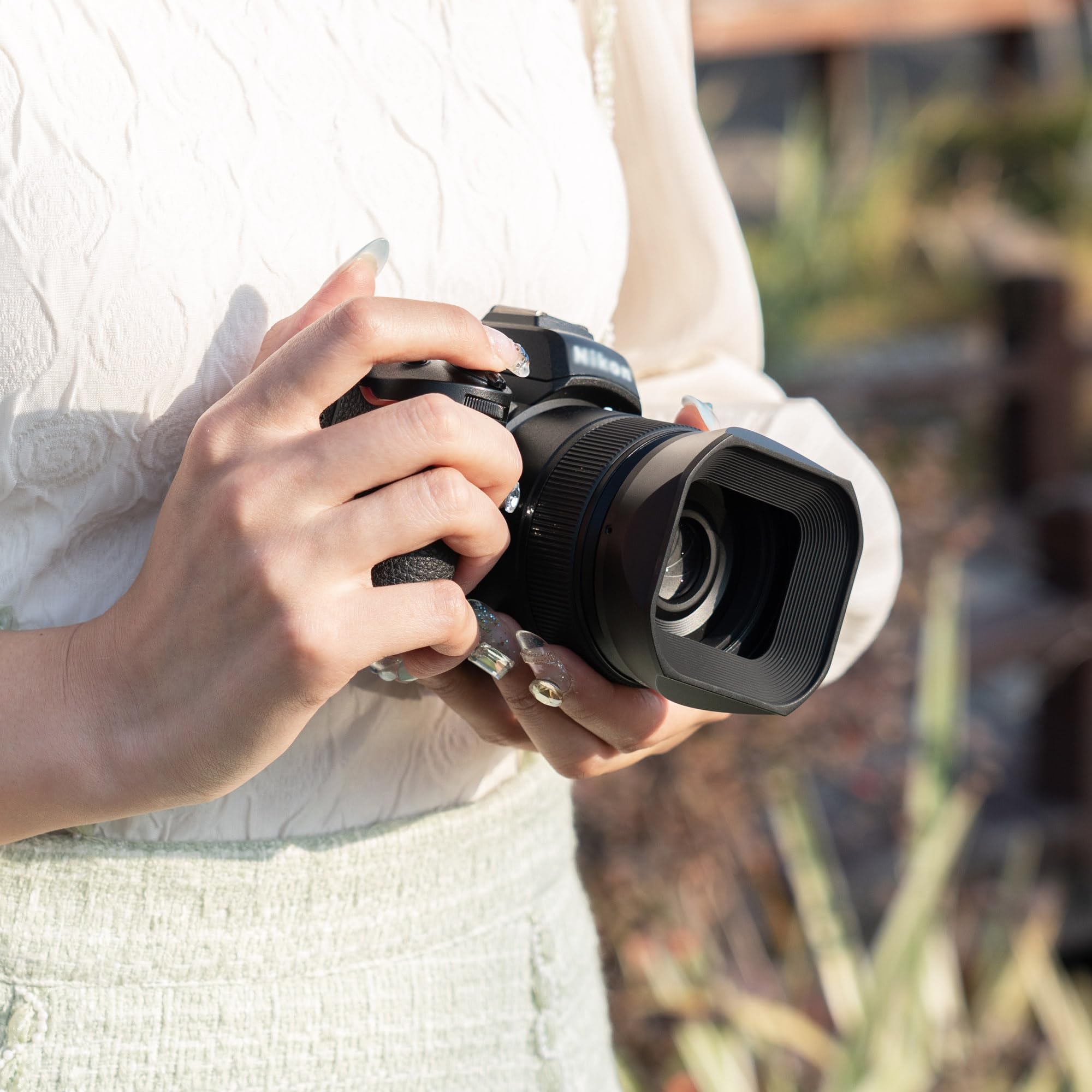 Amazon | JJC メタル 正方形 レンズフード + フードキャップ Nikon