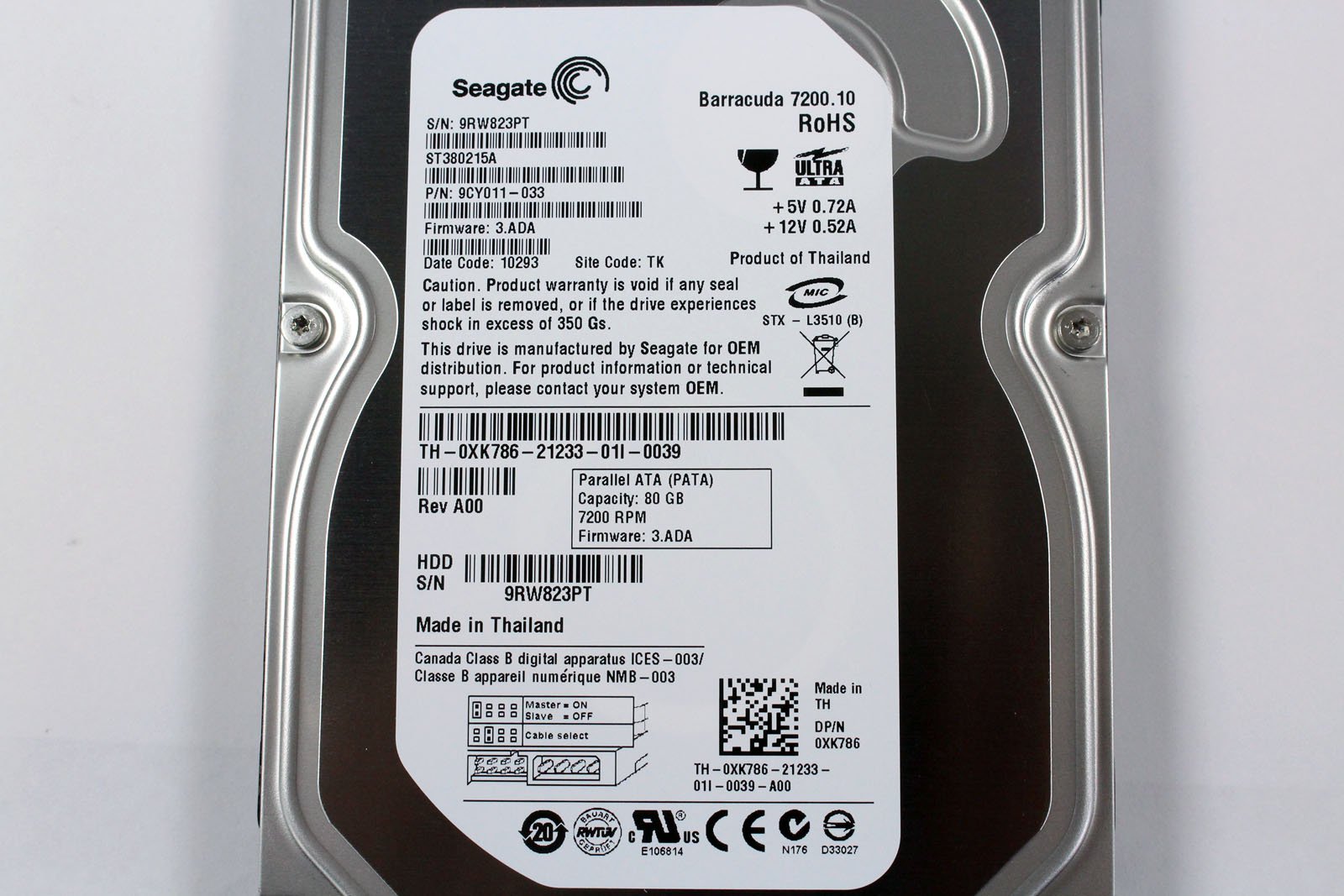 Amazon | SEAGATE Barracuda7200.10 ST380215A 80GB 7200rpm UATA/100