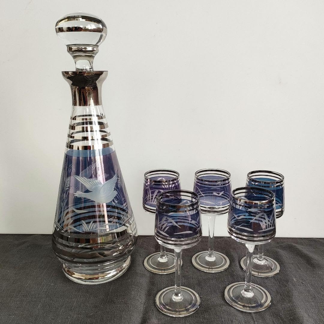ボヘミアングラス デキャンタとワイングラス6個セット ボヘミアン