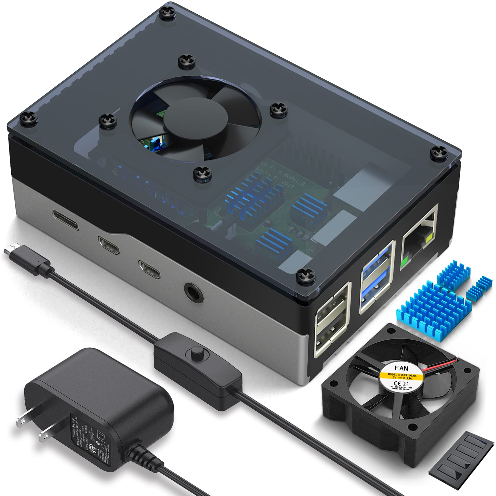 Amazon.com: Miuzei Case for Raspberry Pi 4, Raspberry Pi 4b Case