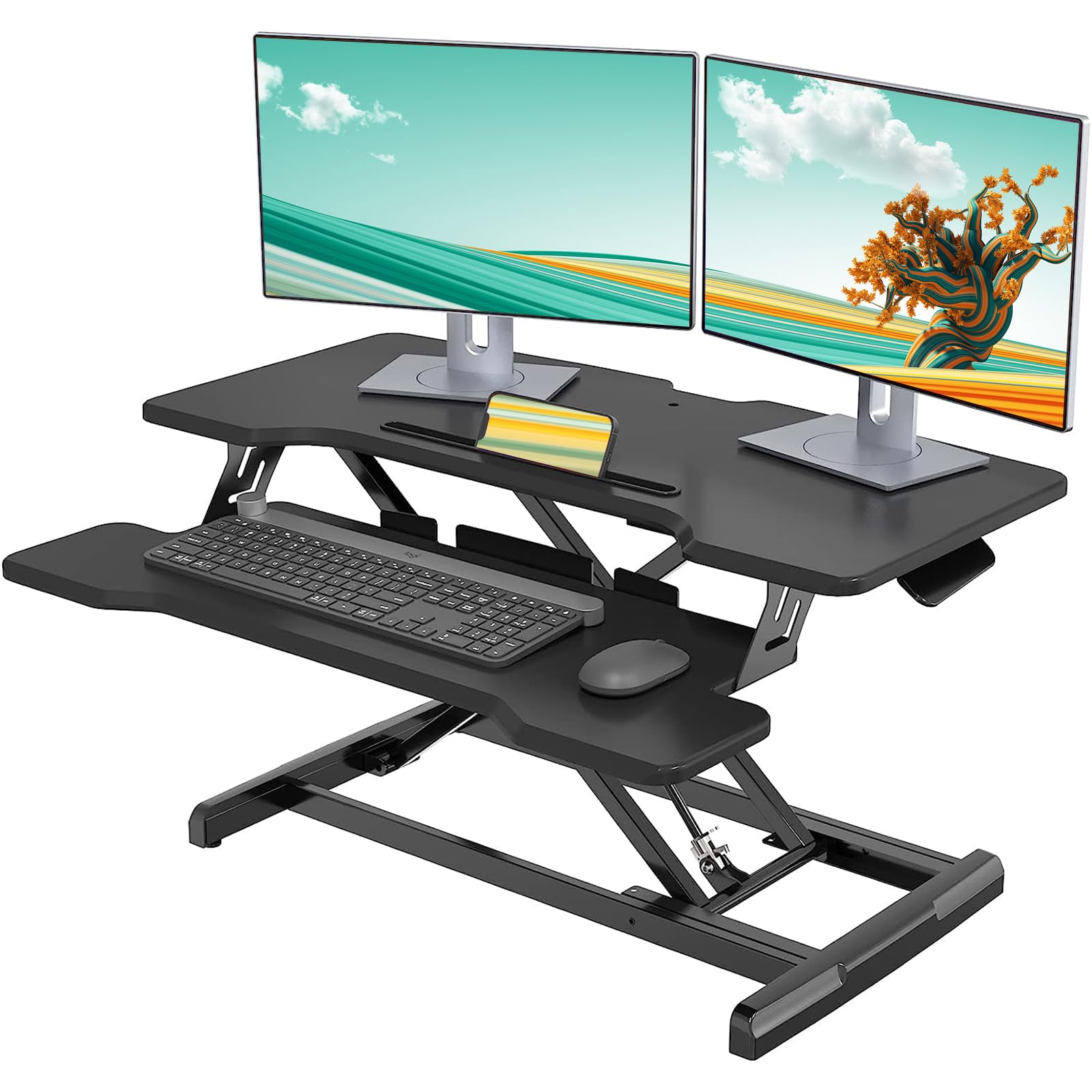 Amazon | GIBBON MOUNTS スタンディグデスク 卓上 昇降式 幅77×40cm 高