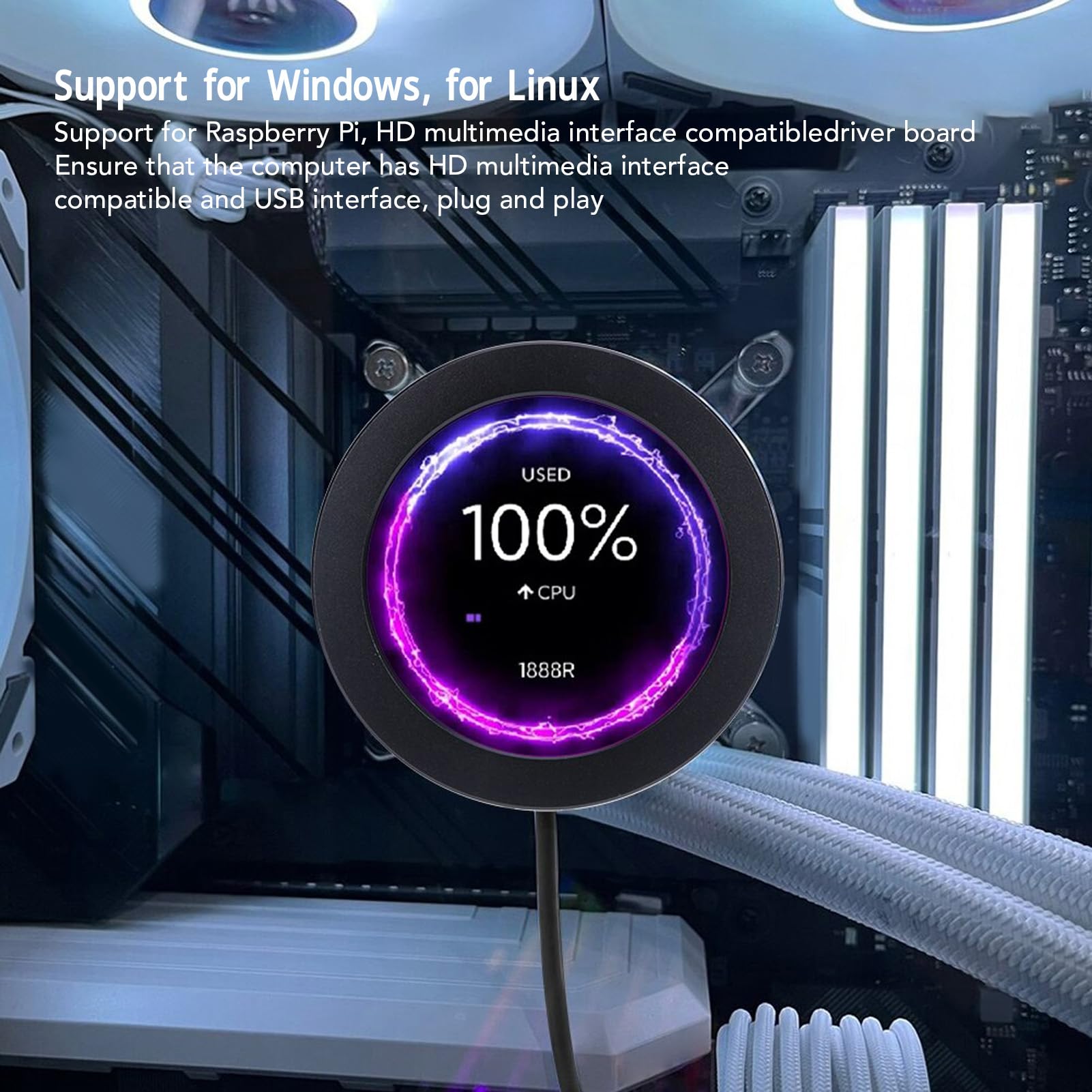 Amazon.co.jp: ]2.8インチ円形LCD IPSディスプレイ、ミニPC温度
