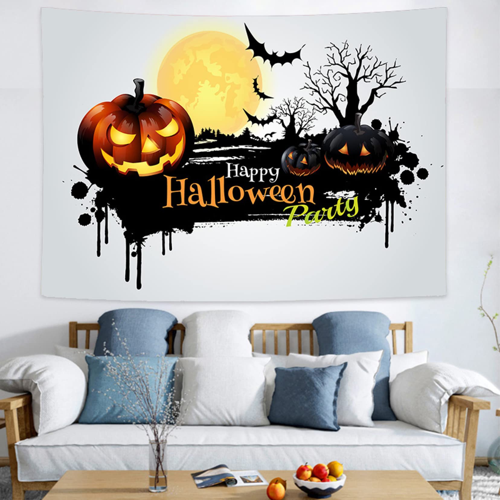 Amazon.co.jp: ハロウィン タペストリー 多機能壁掛けタペストリー