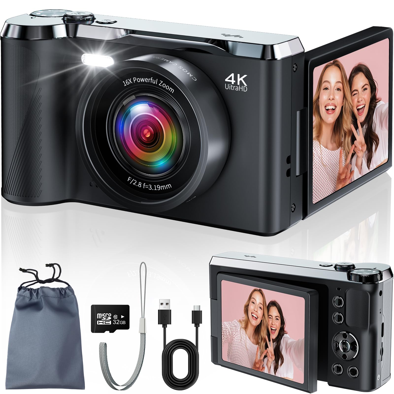 Amazon.com : JDZ 4K Digital Camera for Photography and Video, 56MP