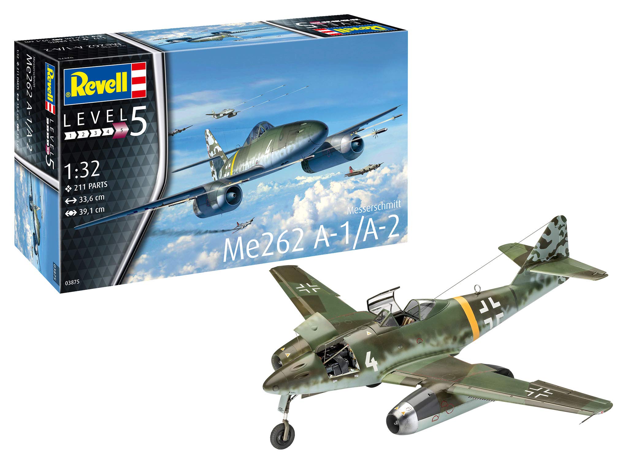 Amazon.com: Revell GmbH Revell 03875 3875 1:32 Me262 A-1