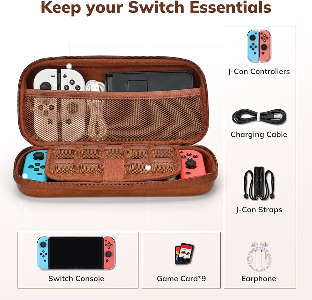 Amazon.com: Younik Switch Case for NS Switch and Switch OLED, PU