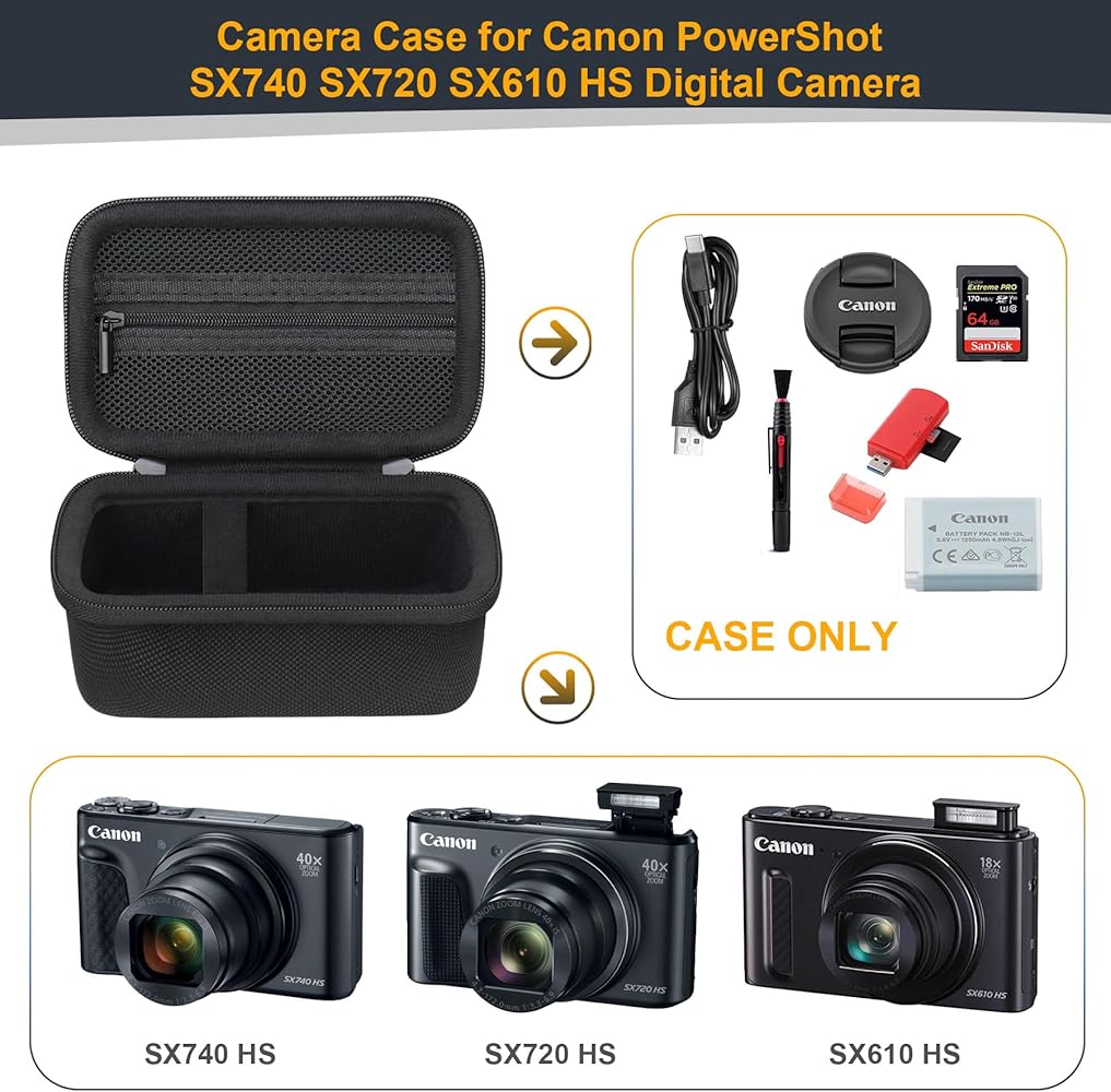Amazon.com : RAIALL Camera Case for Canon PowerShot SX740/ SX730