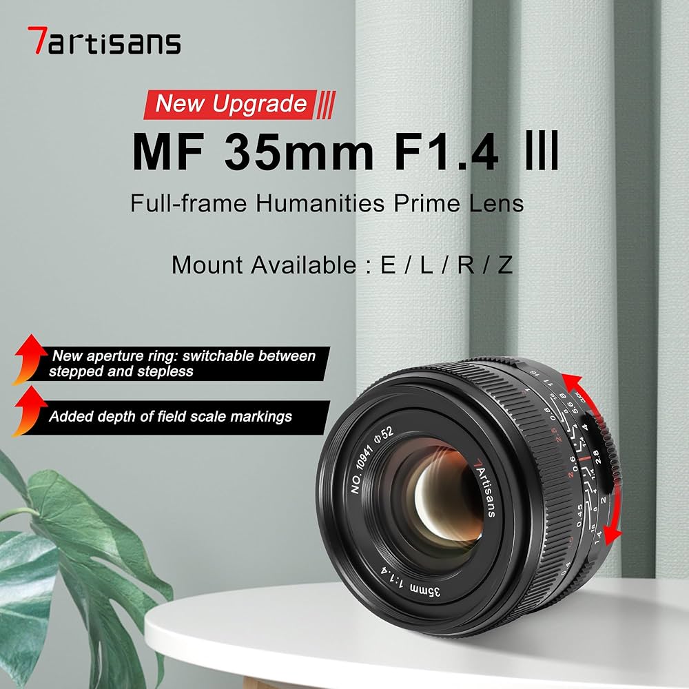 Amazon.co.jp: 7artisans 35mm F1.4 Mark Ⅱ フルフレーム マニュアル