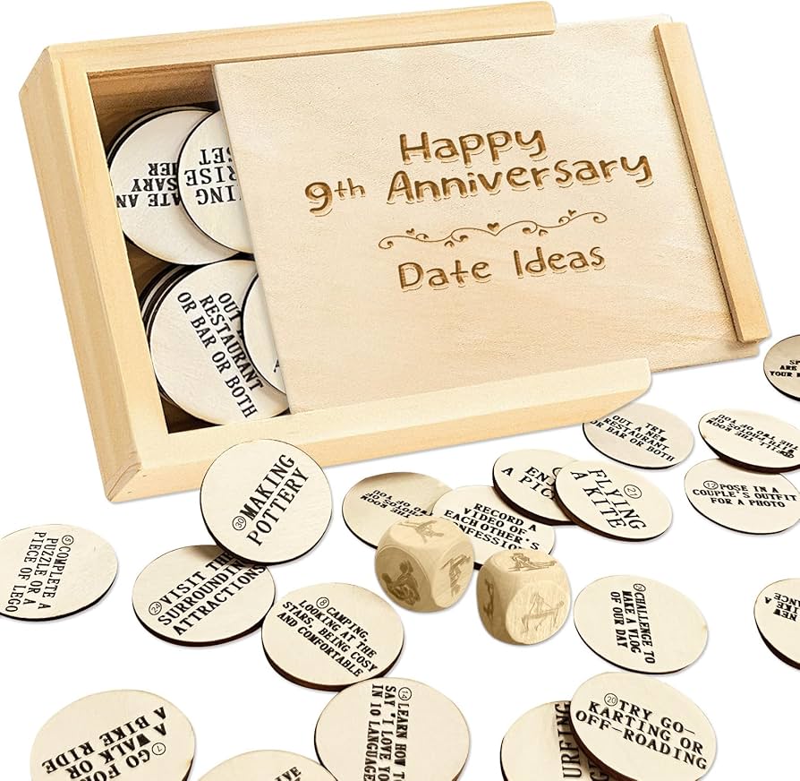 9 Year Anniversary Wooden Gifts for Him and Her, 9th Gifts