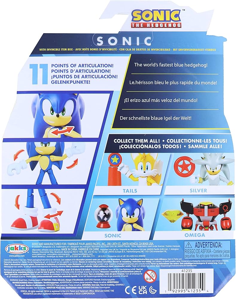 Amazon.com: Jakks Pacific Sonic The Hedgehog 4 Inch Figure | Sonic