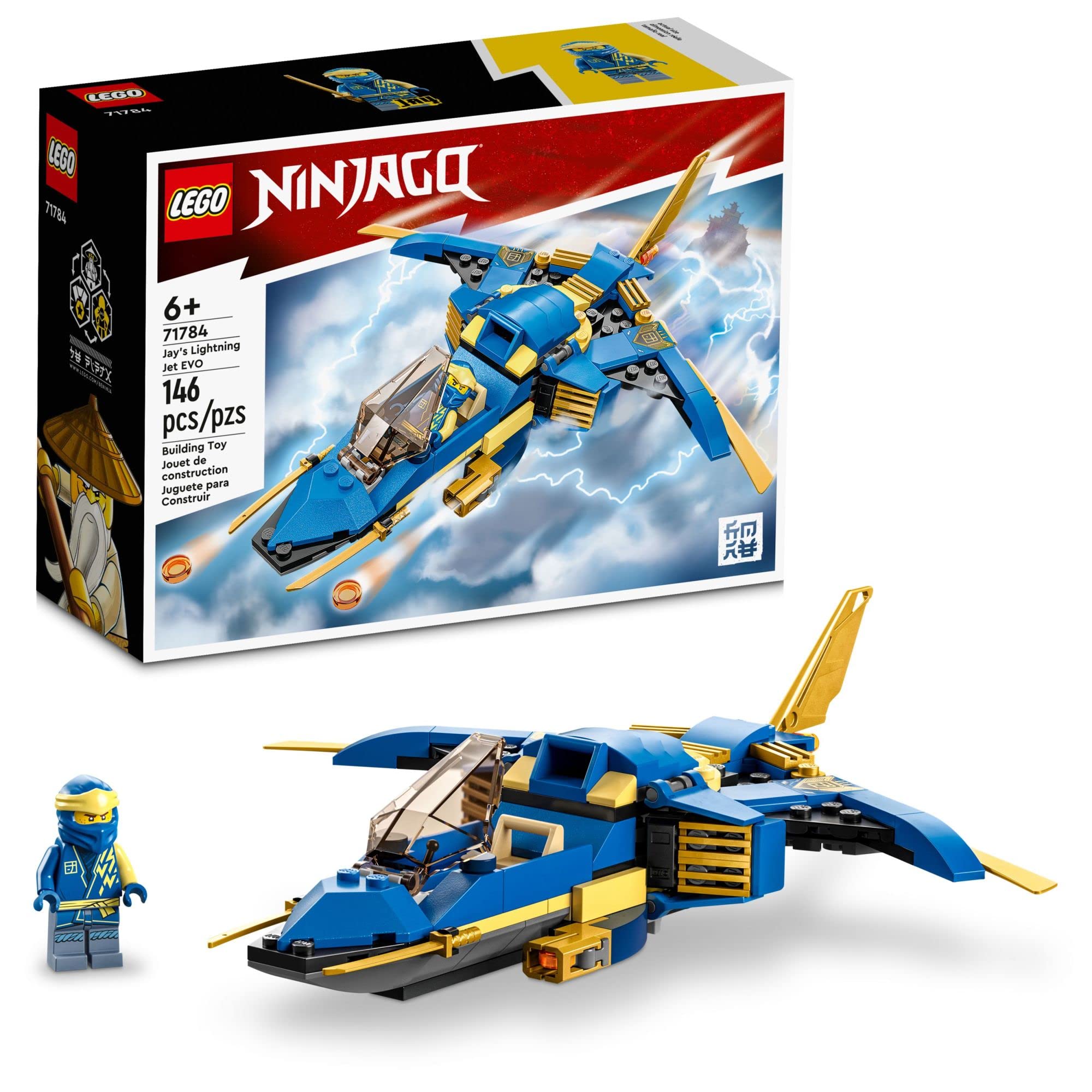 Amazon.com: LEGO NINJAGO Jay's Lightning Jet EVO 71784, Upgradable