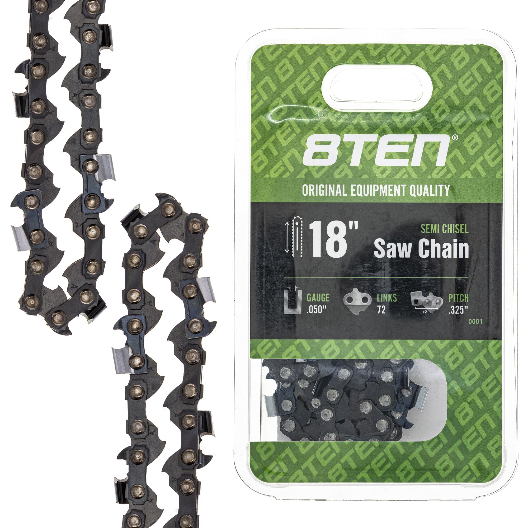 Amazon.com: 8TEN Chainsaw Chain 18 inch Bar .050 Gauge .325 Pitch