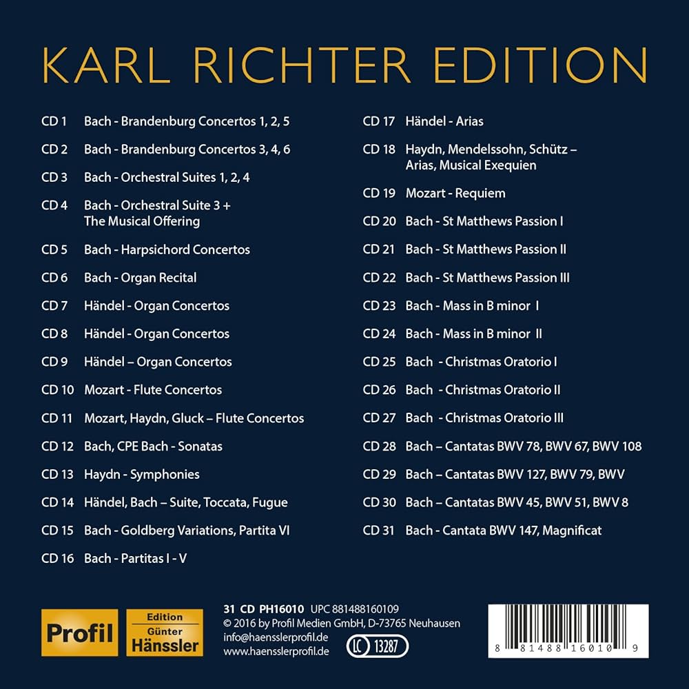 Amazon.co.jp: Karl Richter Edition (31CD): ミュージック