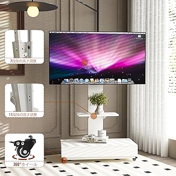 Amazon.co.jp: テレビスタンド キャスター付きTVスタンド ハイタイプ