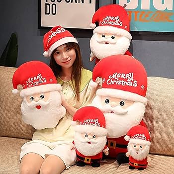 Amazon｜メリークリスマス サンタさん ぬいぐるみ 気持ちいい抱き