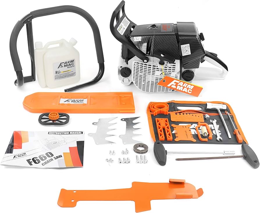 Amazon.com : FARMMAC F660VW Gas Chainsaw Powerhead 92cc Chainsaw 2