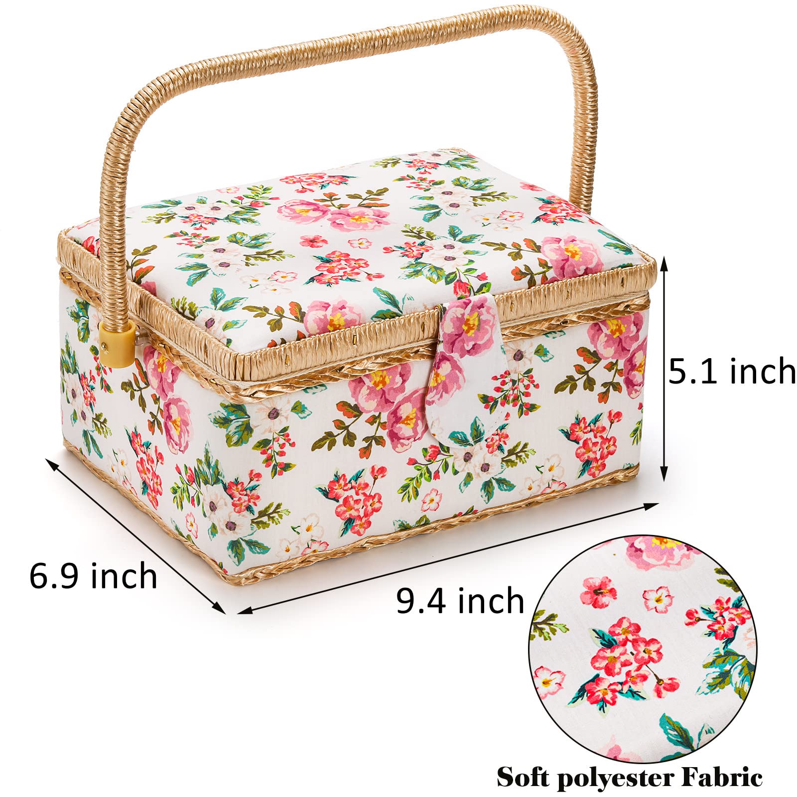 Amazon.com: ZOOFOX Sewing Basket with Accessories, Wooden Sewing
