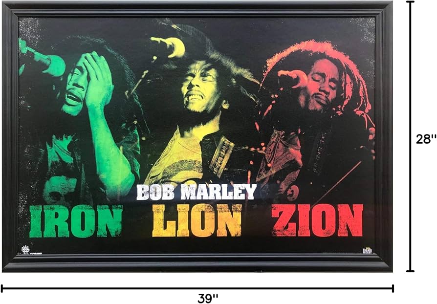 Amazon.com: Bob Marley Wall Art Decor Framed Poster | Iron, Lion