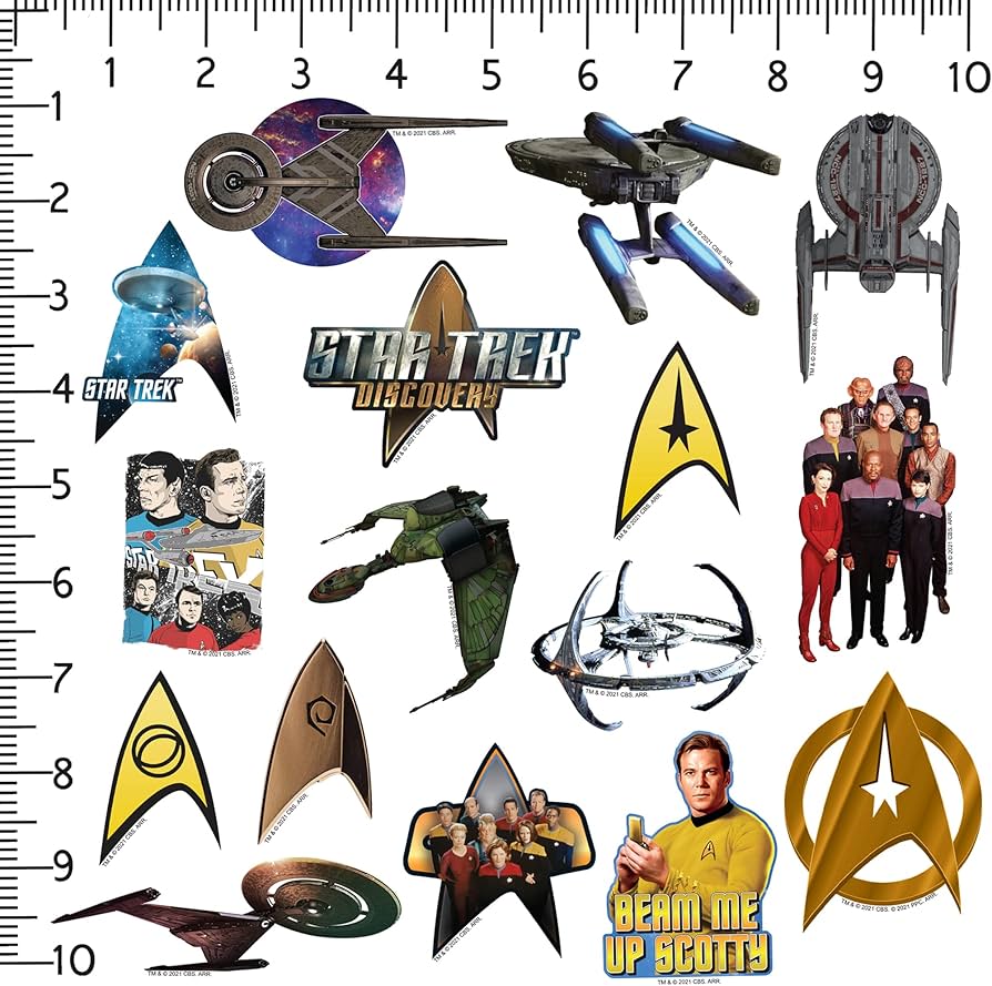 Amazon.com: Star Trek 50ct Vinyl Large Deluxe Stickers Variety