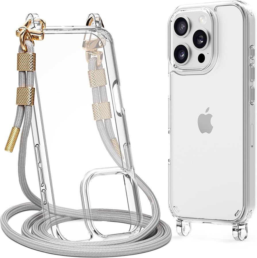 Amazon.com: Lawonda for iPhone 16 Pro Case with Strap, Clear