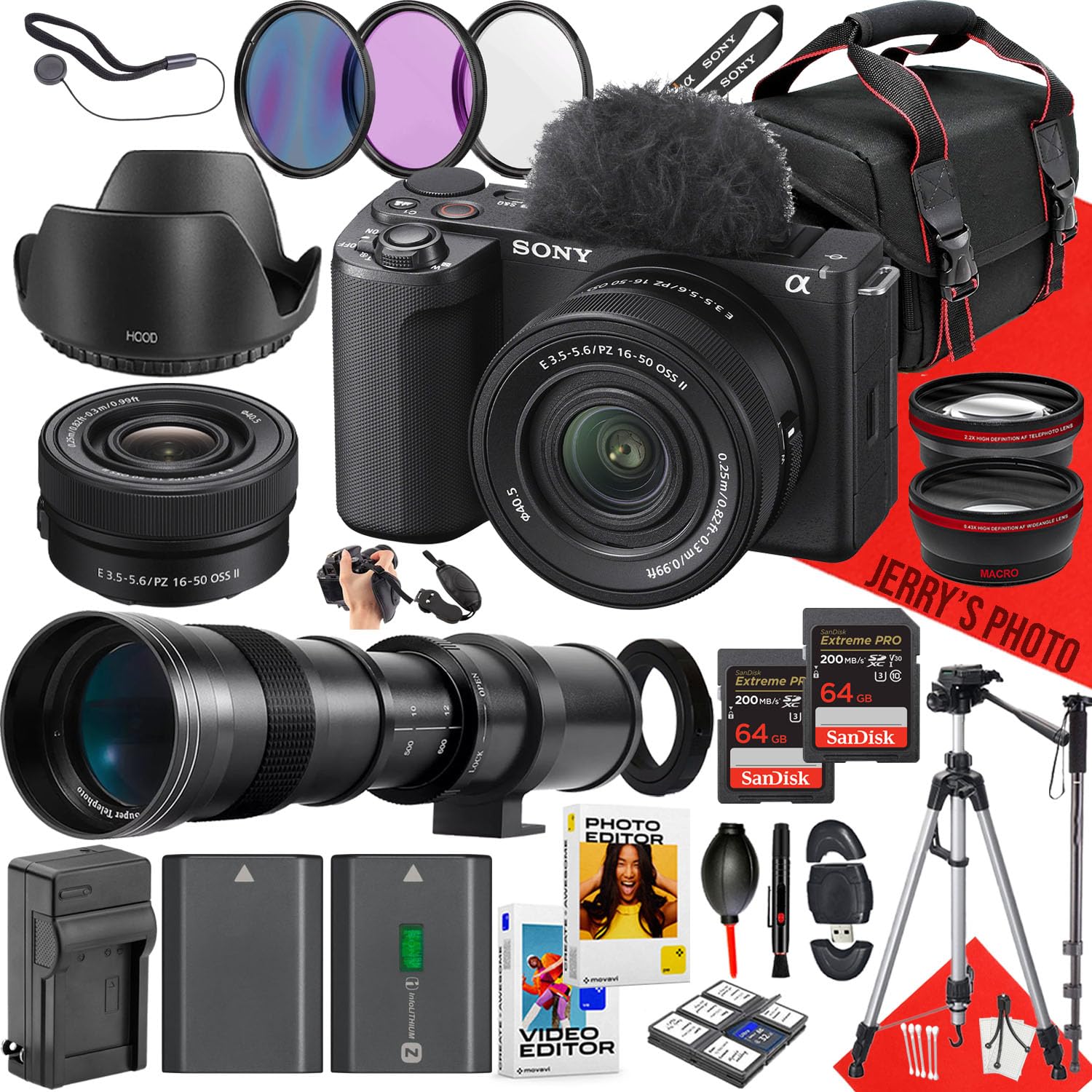 Amazon | Sony ZV-E10 II ミラーレスカメラ 16-50mm 420-800mm f/8.3