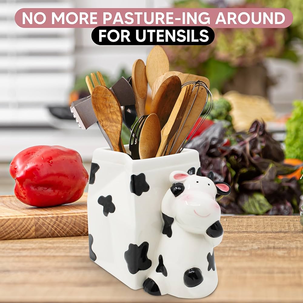 Amazon | Sixdrop 食器ホルダー | 女性用牛ギフト | 牛のものプリント
