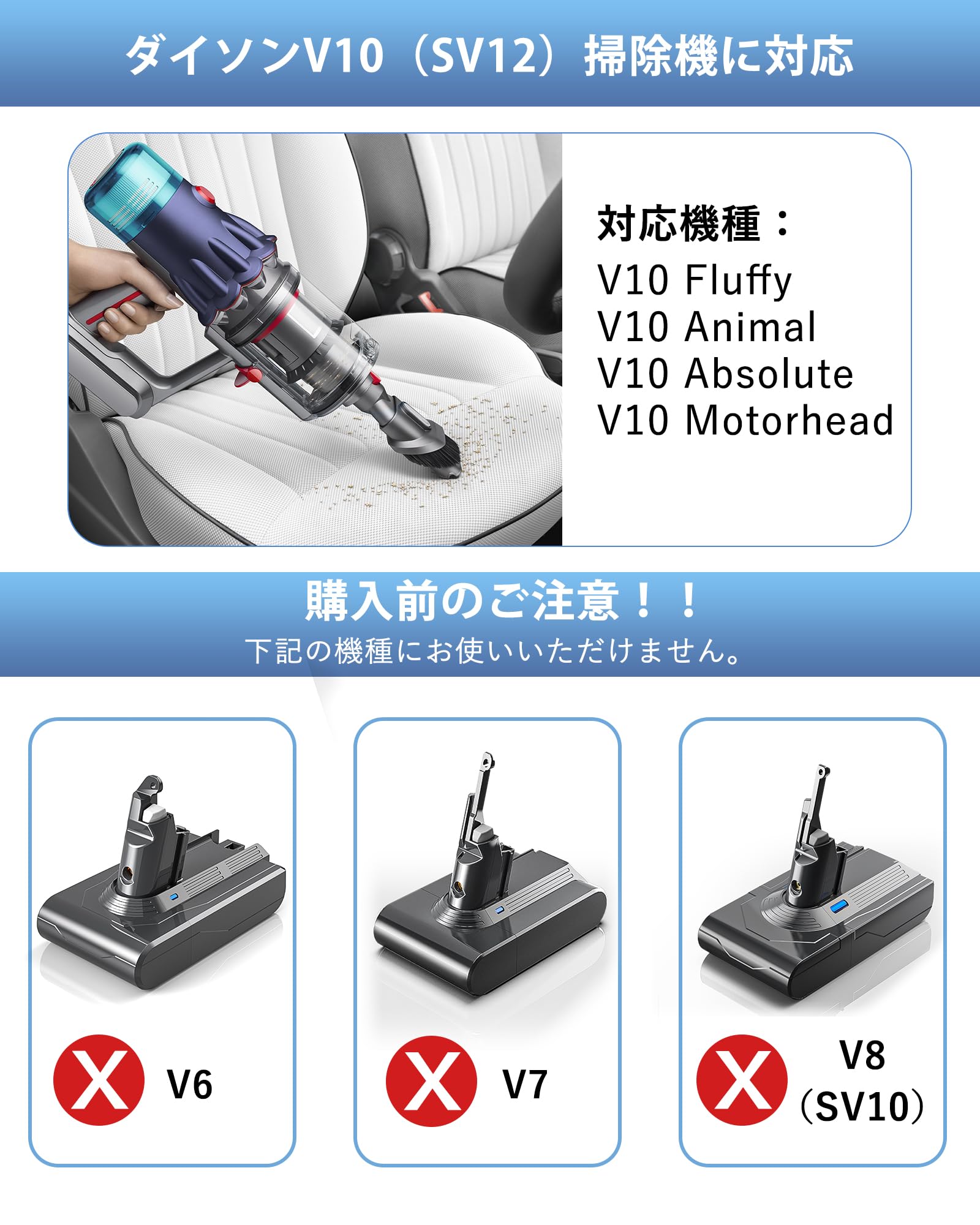 Amazon.co.jp: Dyeetic ダイソン バッテリー V10 交換 SV12 掃除機用