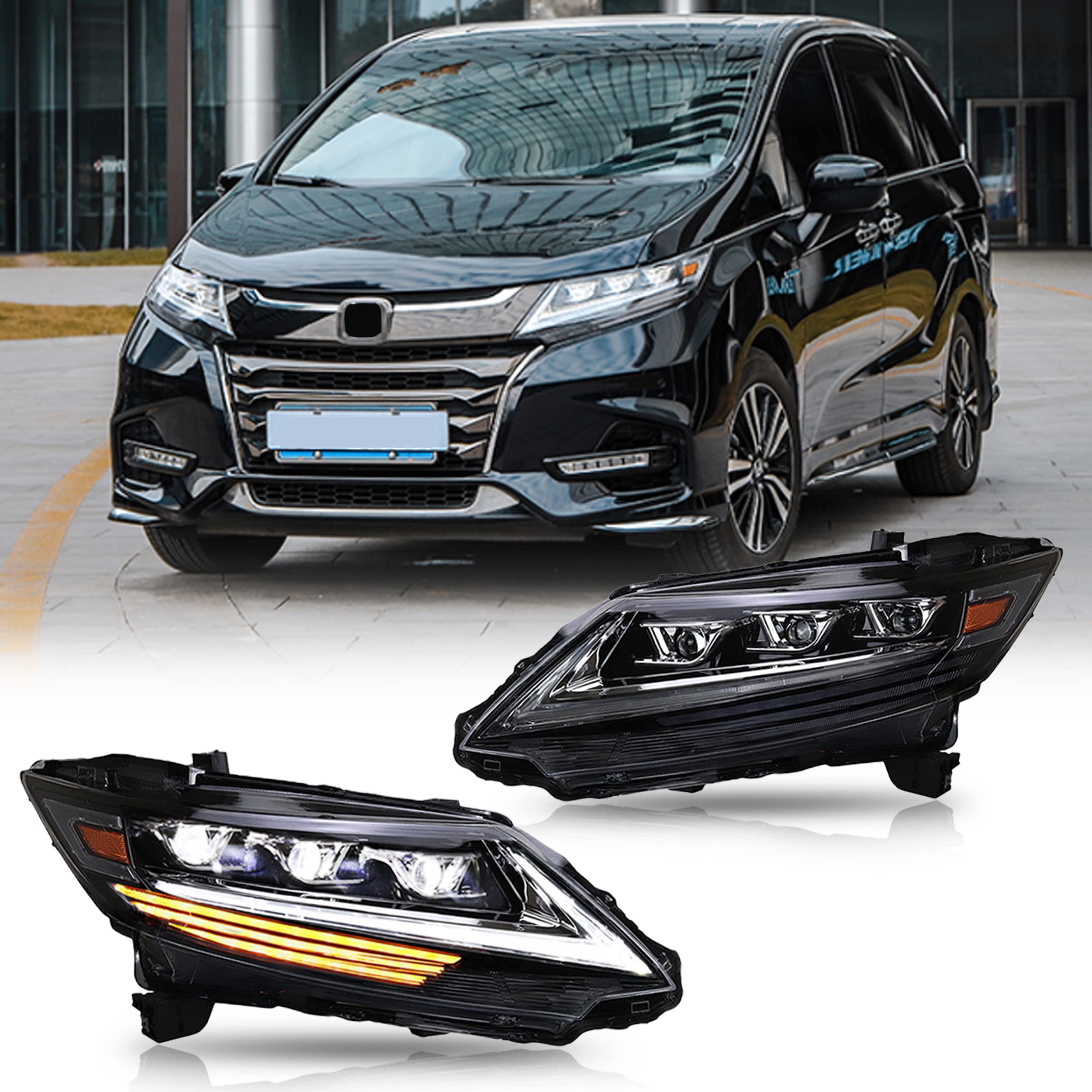 Amazon | ホンダ オデッセイ 5代目 三眼LED ヘッドライト ヘッドランプ