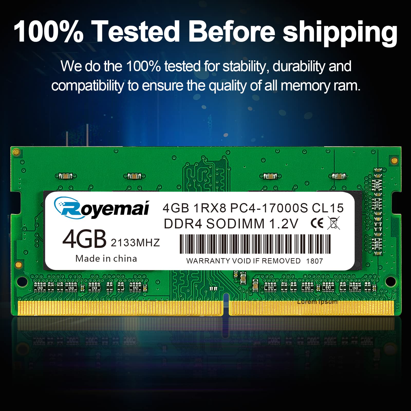 8GB PC4-17000 DDR4 2133 2X4GB RAM PC4 17000S 2133MHZ Sodimm 1Rx8