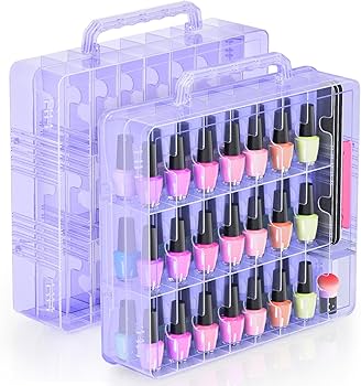Amazon.com : Beloving 2pcs Nail Polish Organizer, Portable 48