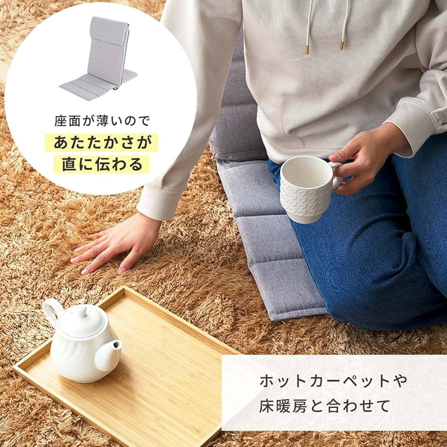 Amazon｜ドウシシャ いつでもどこでも背もたれ スリム 座椅子 薄型