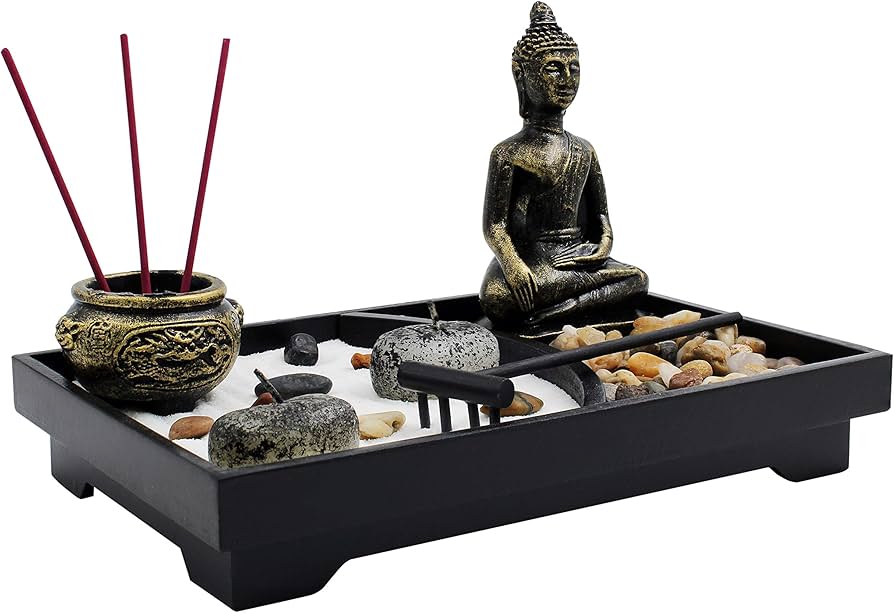 Amazon.com: Royal Brands Zen Garden with Buddha, Rake, Rock Candle