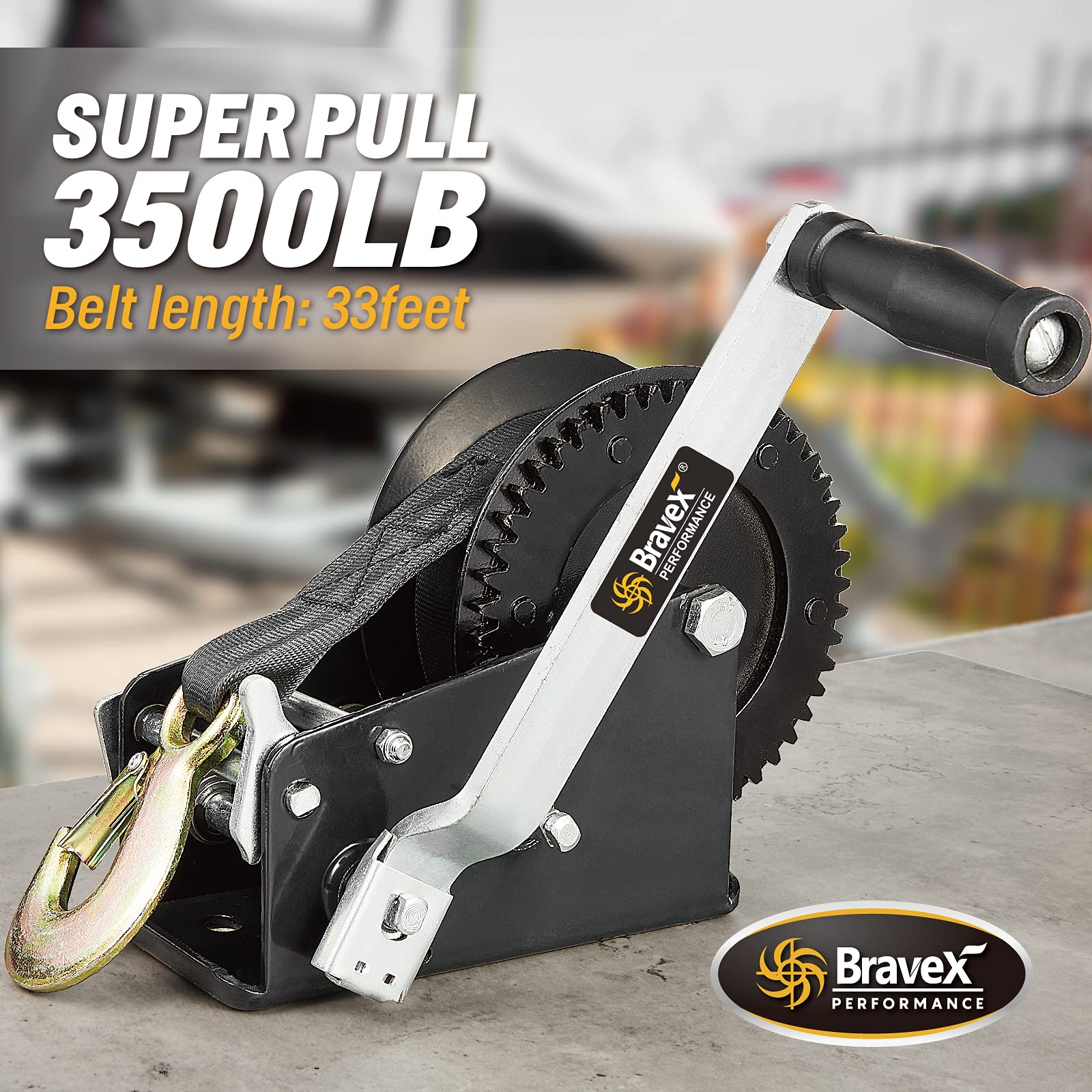 Amazon.co.jp: Megalint ボートトレーラーウインチ 3500ポンド 33