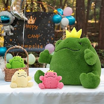 Amazon.co.jp: Tezituor 巨大な王冠 カエルのぬいぐるみ 枕 16.5インチ