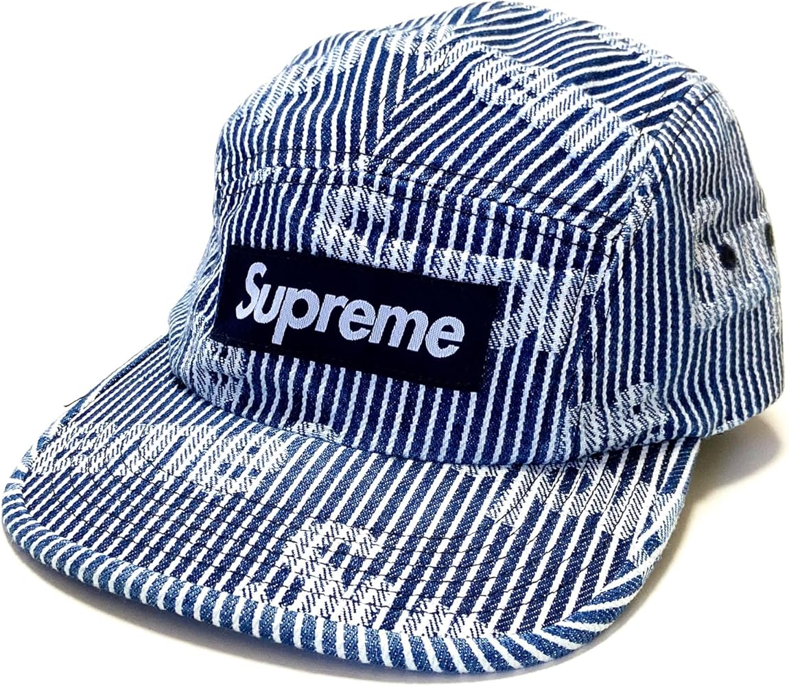 Amazon | [シュプリーム] メンズ ストライプ柄デニムキャンプキャップ