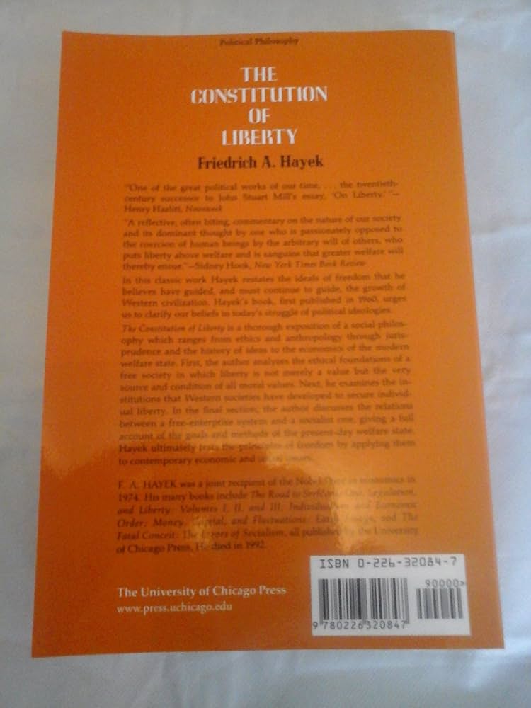 Amazon | The Constitution of Liberty | Hayek, Friedrich A. Von