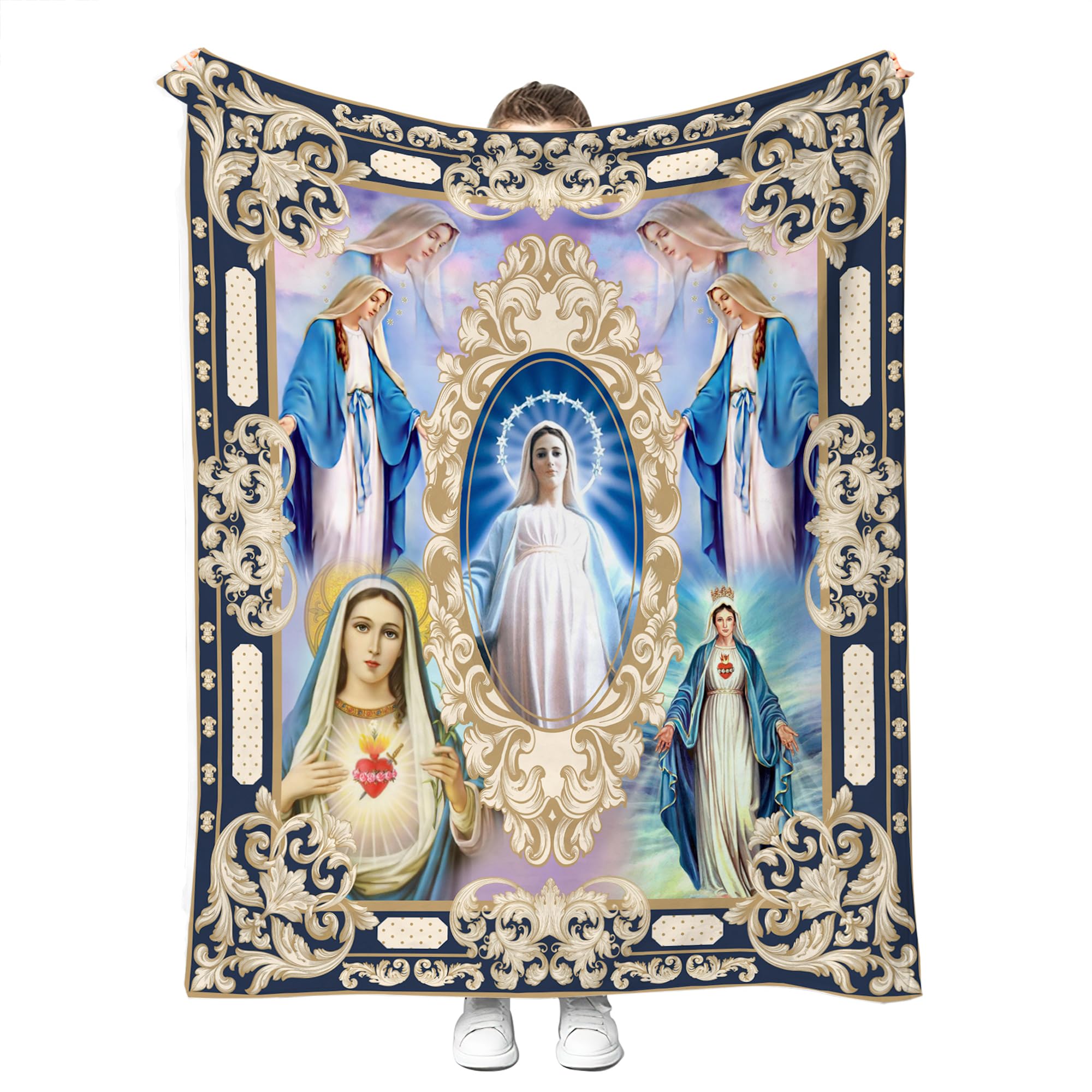 Amazon.com: QIULIBMH Virgin Mary Blanket Microfiber Our Lady of