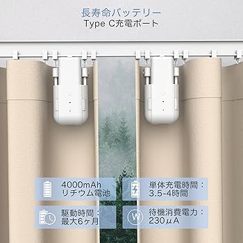 Amazon｜iCODIS 自動カーテン開閉器搭載 両開き対応 スマート家電 自動