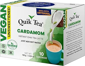 Amazon.com : QuikTea Vegan Cardamom Unsweetened Chai Tea Latte