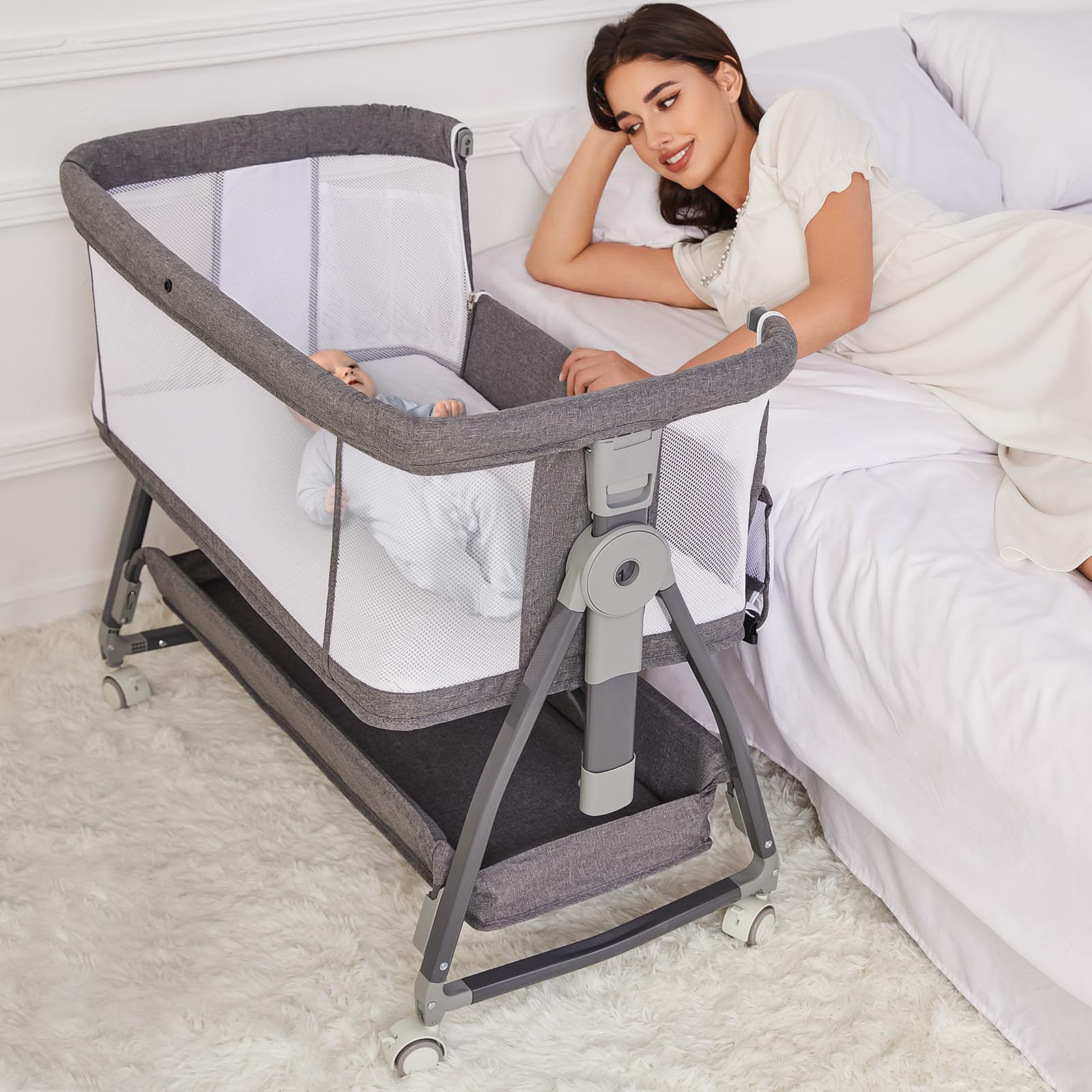 Amazon.com: Jixrolyn 3 in 1 Baby Bassinet Bedside Sleeper, Height