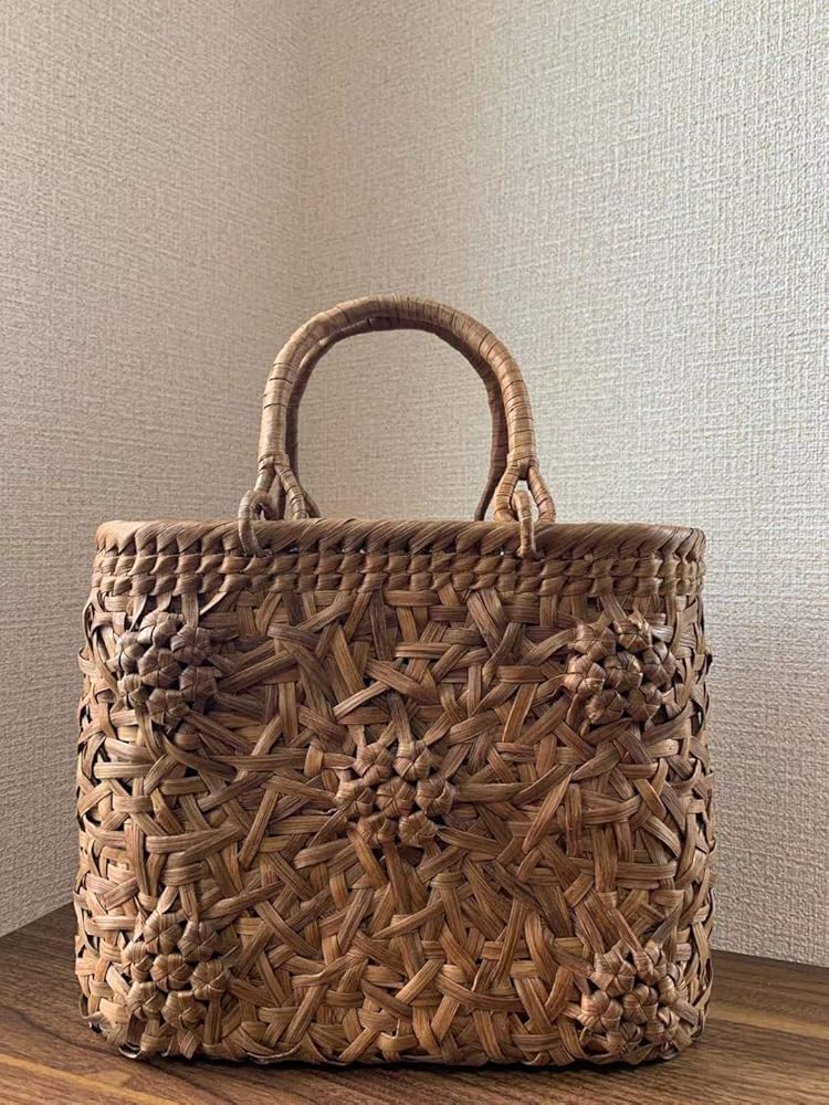 Amazon | 山葡萄籠バッグ 手作り 山葡萄かごバッグ 内布あり【乱れ編み
