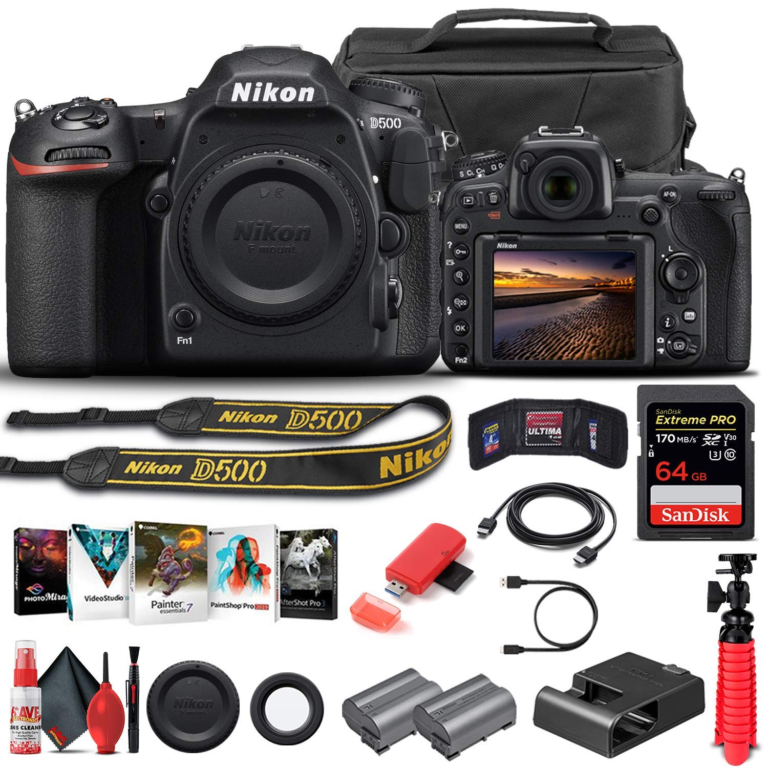 Amazon.com : Nikon D500 DSLR Camera (Body Only) (1559) + 64GB