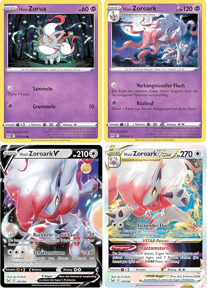 Hisui-Zorua & Hisui-Zoroark Rare Holo & V & VSTAR Sword & Shield