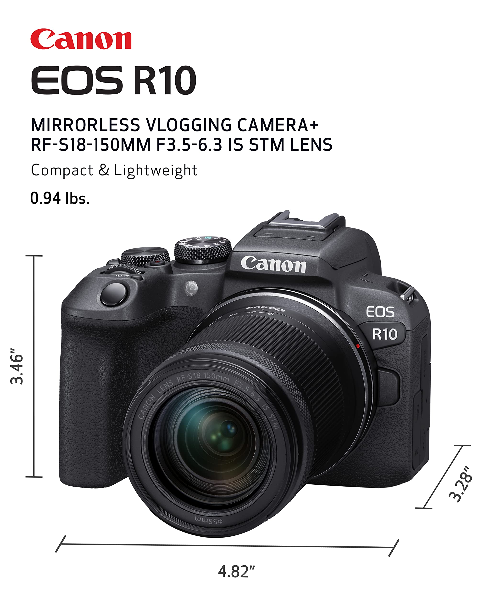 Amazon Canada: Canon EOS R10 RF-S18-150mm F3.5-6.3 is STM Lens Kit