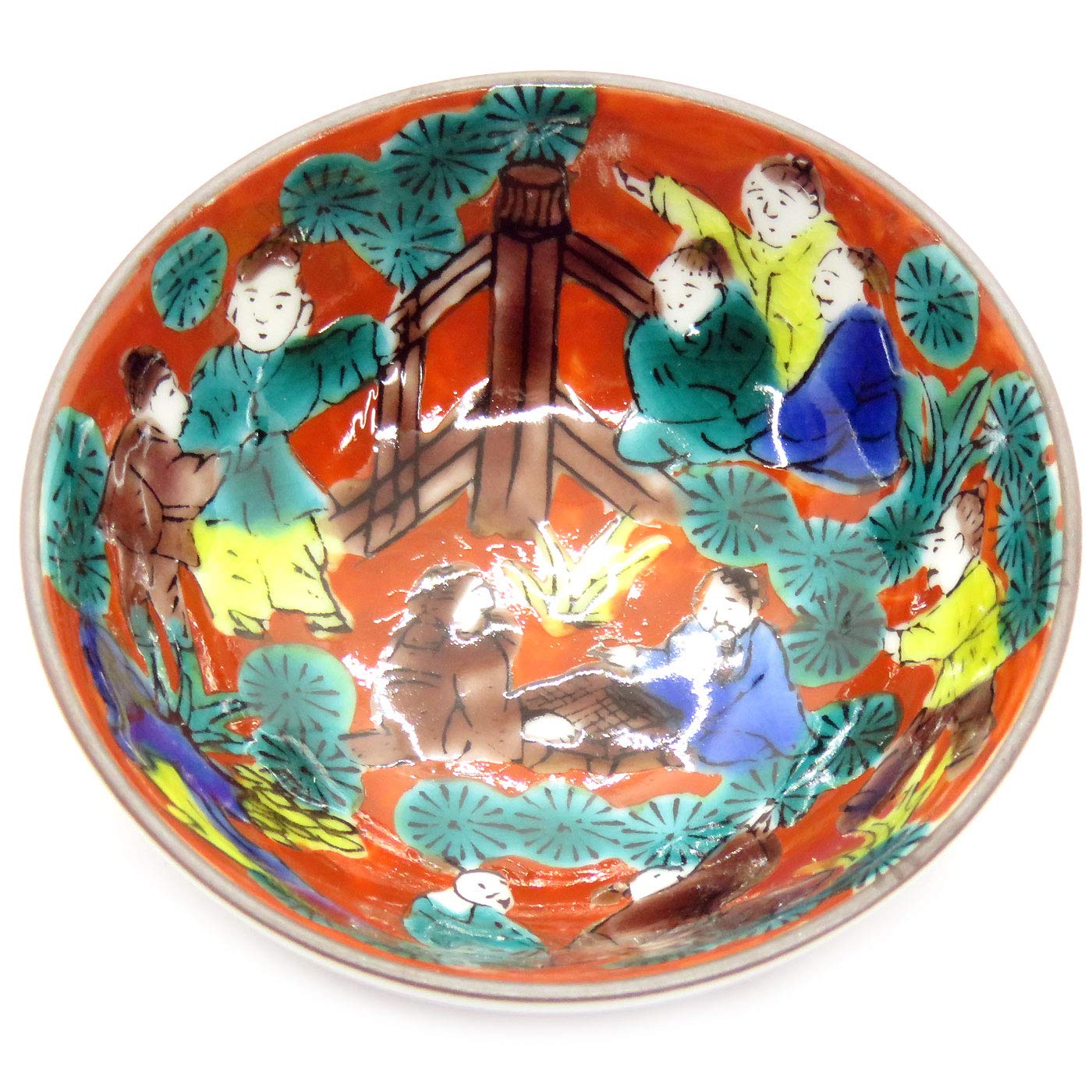 Amazon.co.jp: 九谷焼 組盃(5個セット) 時代絵 陶器 高級 和食器 酒器