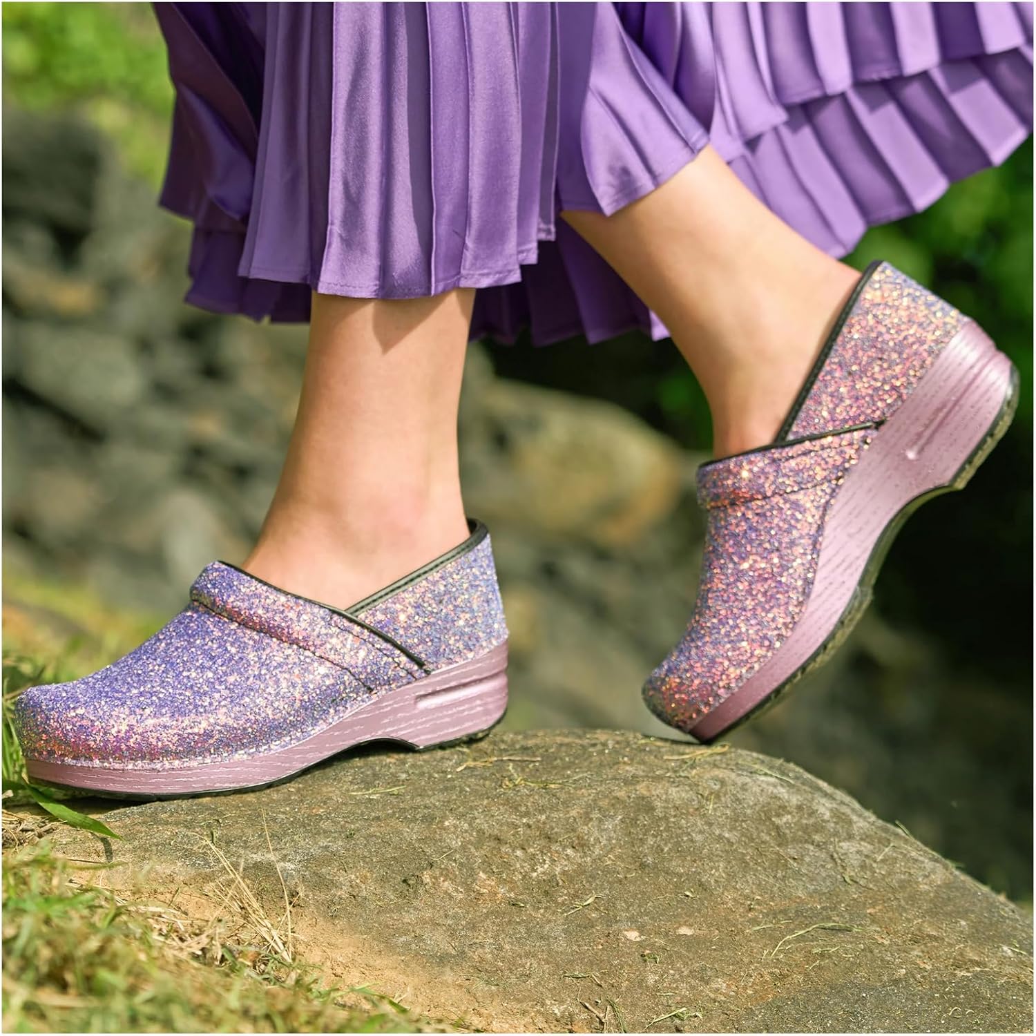 Dansko - Brandclub - Dansko Professional Glitter Slip-On Clogs for